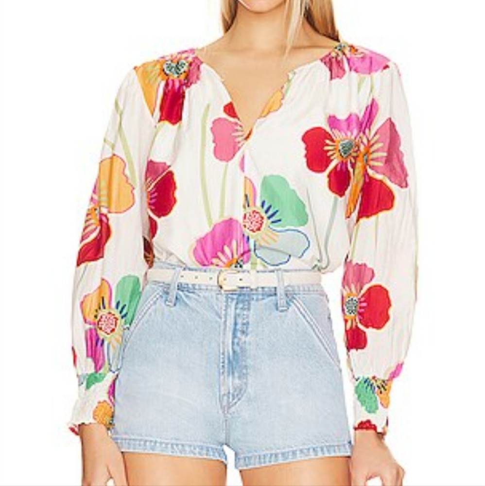 Velvet By Grahm And Spencer Womens Velvet Avery Longsleeve Floral Blouse Size M - Picture 5 of 17